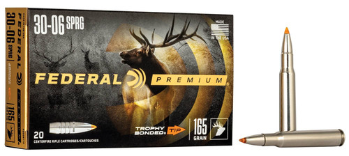 Federal Trophy Bonded Tip, 30-06 Springfield, 165 Grain, Trophy Bonded Tip - 20 Rounds