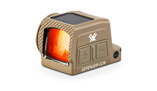 Vortex Defender-CCW Enclosed Solar Micro Red Dot - Multi-Reticle, Tan