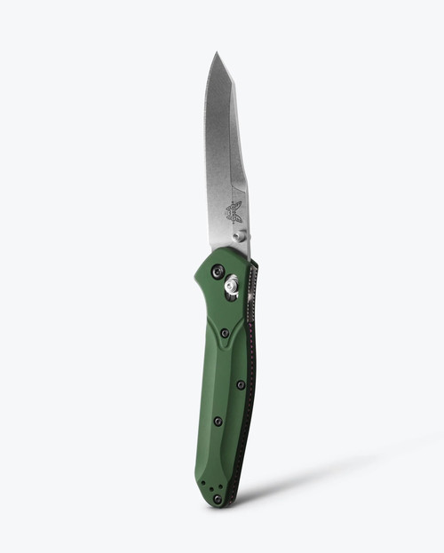 Benchmade Osborne - Green Aluminum, Reverse-tanto