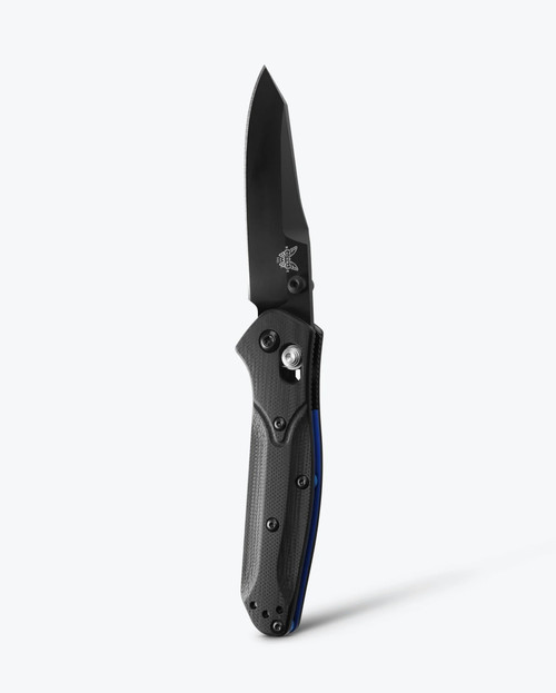 Benchmade Mini Osborne - Black & Blue G10, Reverse Tanto