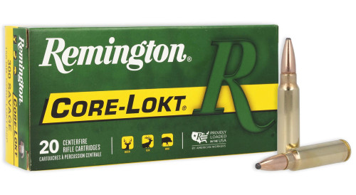 Remington Core-Lokt, 300 Savage, 150 Grain, Pointed Soft Point Core Lokt, 2630 fps - 20 Rounds