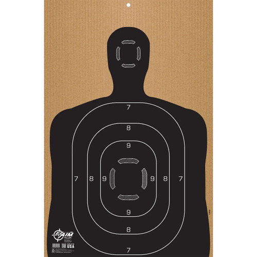 Allen Silhouette Shooting Target B27, Corrugated, 1-Target, 23" x 35," Tan