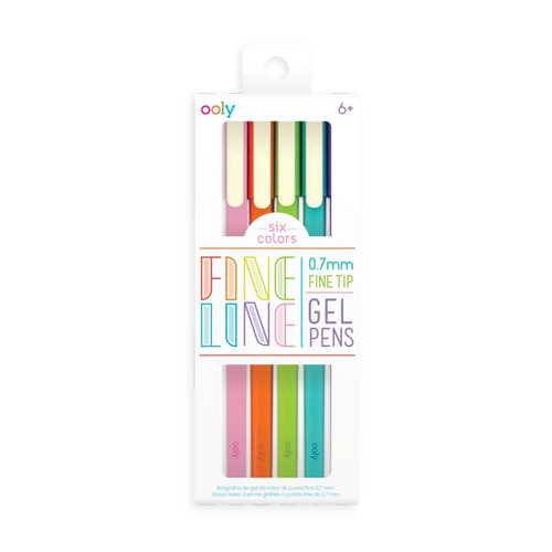 Ooly Fine Line Colored Gel Pens - Fine Tip - Set of 6