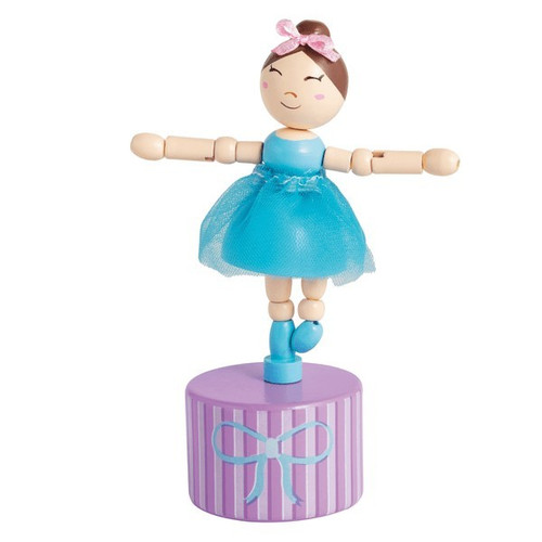 Mud Pie Blue Wooden Ballerina Toy