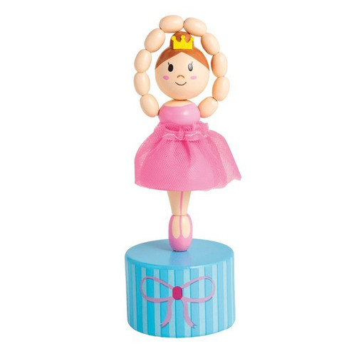 Mud Pie Pink Wooden Ballerina Toy