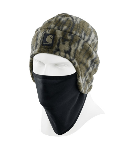 Carhartt Fleece Camo 2-in-1 Hat - Mossy Oak Bottomland Camo