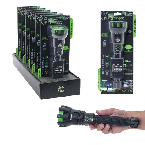 Litezall Kodiak Krown Rechargeable 10000Lumen Tactical Flashlight with Power Bank