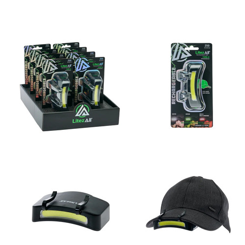 LitezAll Rechargeable 250 Lumen Cap Light
