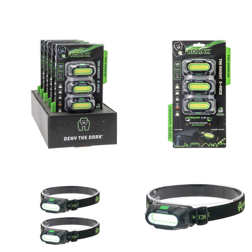 Litezall Kodiak Knight Rechargeable 560 Lumen 5 Mode Headlamp 3 Pack