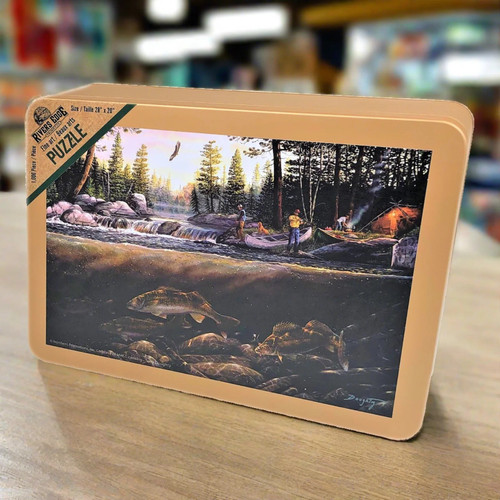 Rivers Edge Gifts Puzzle in Tin 1000-Piece-Fishing the Falls
