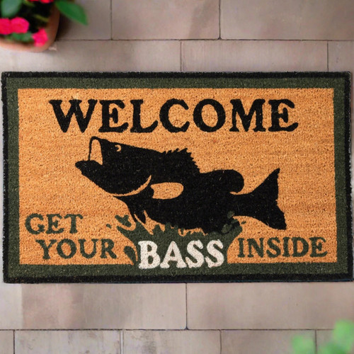 Rivers Edge Gifts Coir Mat 30in x 18in-Bass - 30 Inches by 18 Inches