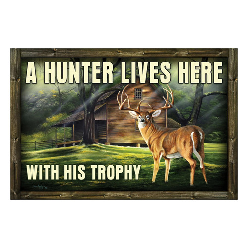 Rivers Edge Gifts Door Mat Rubber 26in x 17in-Hunter Trophy