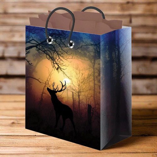 Rivers Edge Gifts Gift Bag Medium with Tissue Paper-Deer Forest