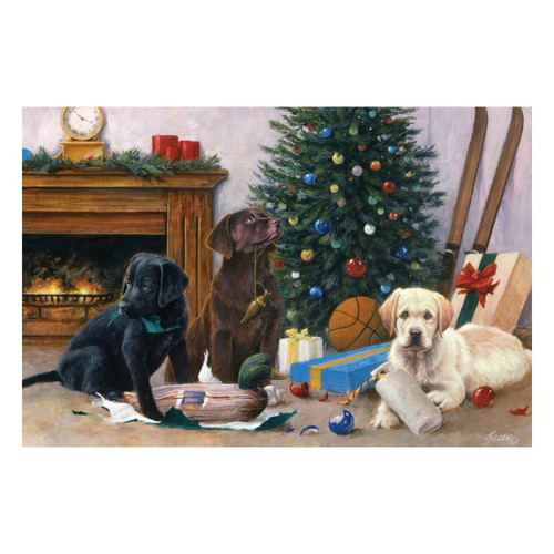 Rivers Edge Gifts LED Art 24in x 16in-Christmas Pups