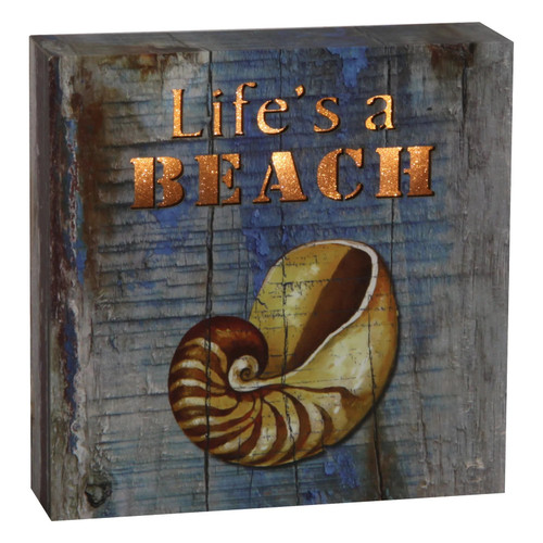 Rivers Edge Gifts LED Box 6in x 6in-Lifes a Beach