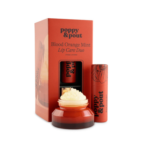 Poppy & Pout Gift Set, Lip Care Duo, Blood Orange Mint