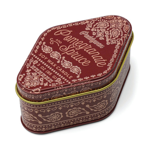 Paddywax Pomegranate Spruce - Station 3.5 oz Tin Candle