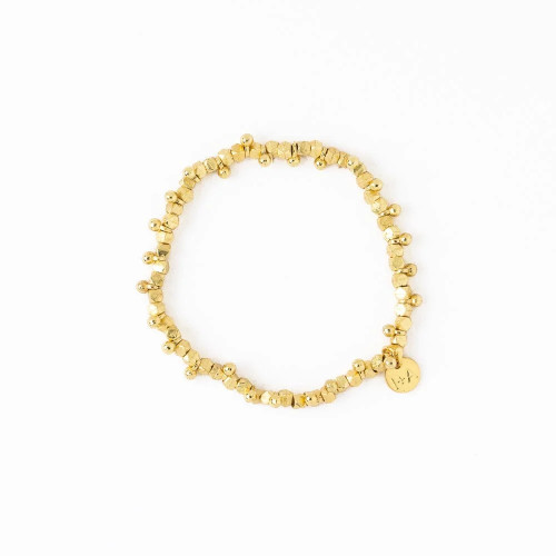 ink+alloy Kate Faceted Brass Beads Stretch Bracelet