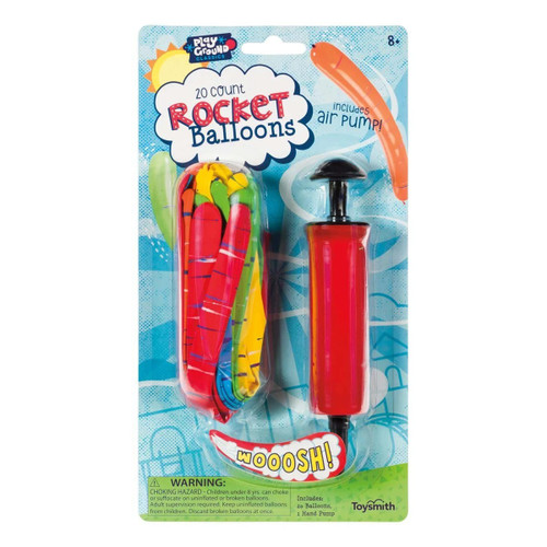 Toysmith Playground Classics 20 Count Rocket Balloons Set
