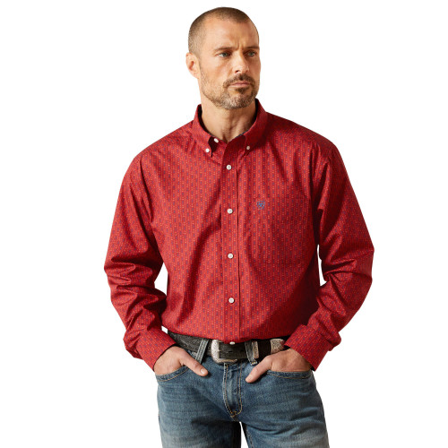 Ariat Men's Wrinkle Free Bruno Classic Fit Shirt - Red