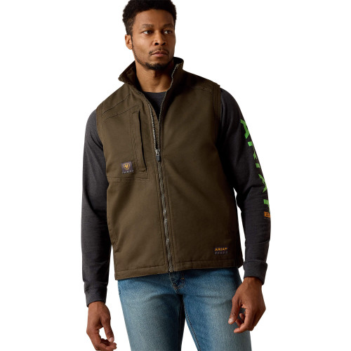 Ariat Men's Rebar Washed DuraCanvas Insulated Vest - Wren