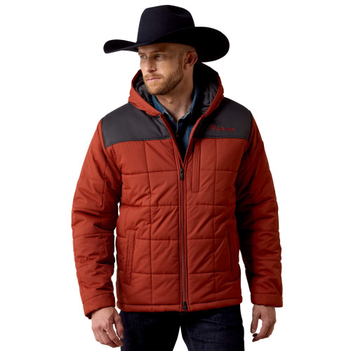 Ariat Men's Crius Hooded Insulated Jacket - Burnt Henna/Phantom