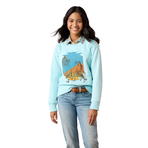 Ariat Men's Stallion Crew Sweatshirt - Aquaesque