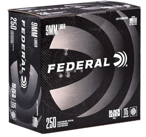 Federal 9mm Luger FMJ 115Gr C9115BP250 FED-604544654660