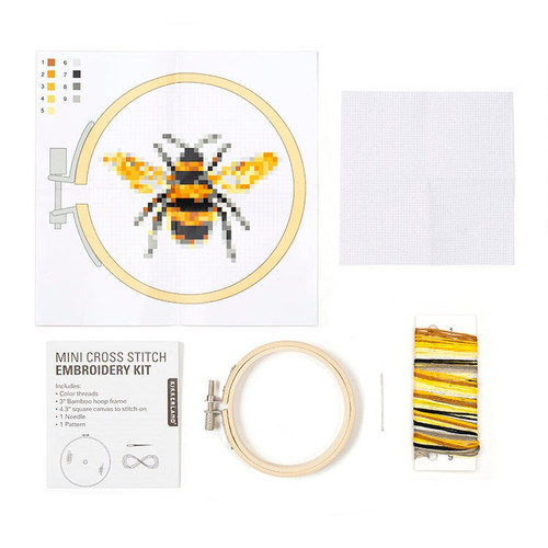 Kikkerland Bee Minicross Stitch Embroiderykit
