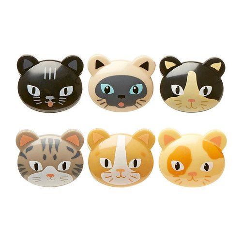 Kikkerland Cat Bag Clips s/6
