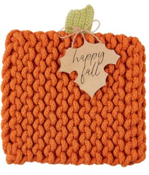 ORANGE PUMPKIN KNIT TRIVET -25-718540927410
