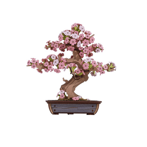 Hands Craft Modern Wooden Puzzle: Sakura Bonsai