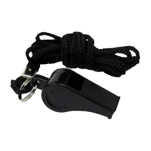 D.T. Systems SUPER PRO SERIES - TRAINING WHISTLE - BLACK + LANYARD