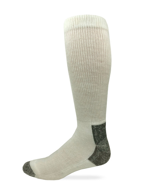 Carolina Ultimate Men's Non-Binding Merino Wool Blend Crew Socks 1 Pair - Natural