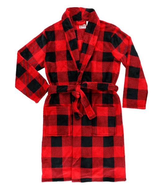 Men'S Red Plaid Robe L/Xl-210000218094