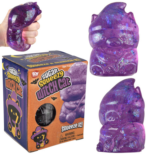 Toy Network Jumbo Sugar Squeezy Halloween Witch Cat