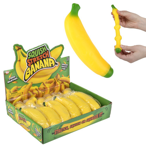 Toy Network T8.5 Ts - Stretch And Squeeze Banana 5.5" 12/dis