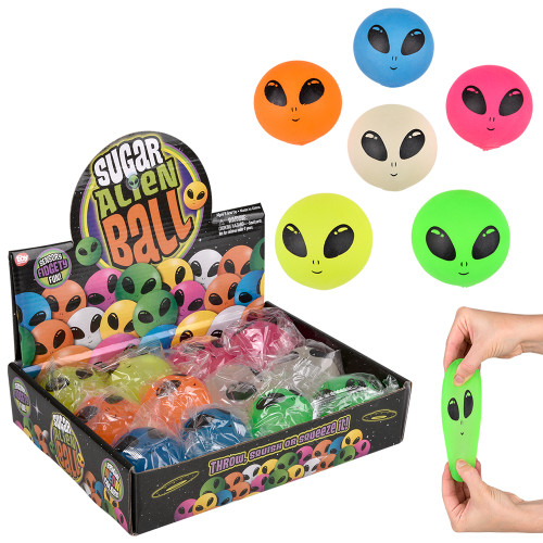 Toy Network Ts - 2.4" Squeezy Alien Sugar Ball (12pc