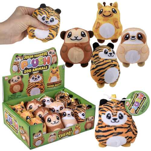 Toy Network 2.75" Sugar Squeeze Plush Zoo Assortment