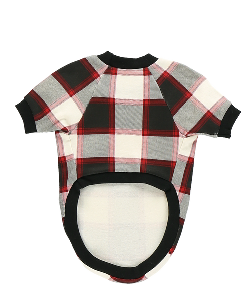 Black Plaid Dog Shirt M-210000405874