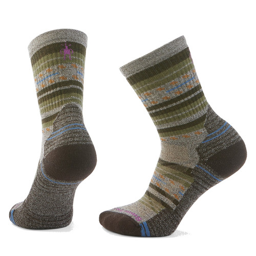 Smartwool Women's Hike Margarita Crew Socks Taupe-Natural Marl