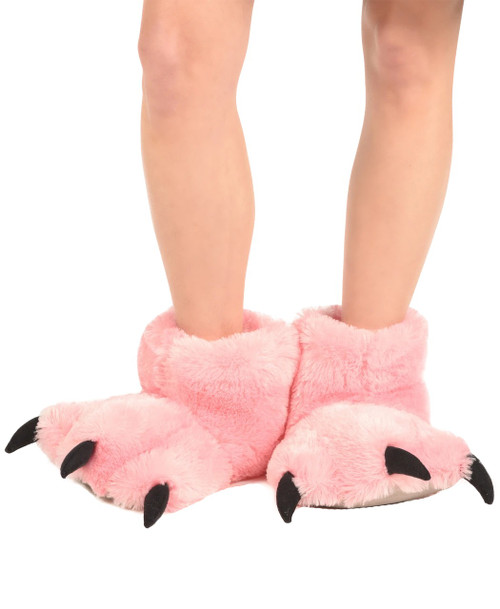 Lazy One Pink Bear Paw Slipper XS
