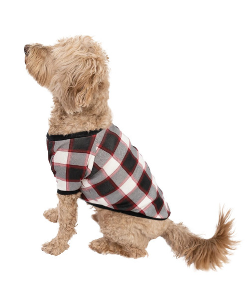 Lazy One Black Plaid Dog Shirt S
