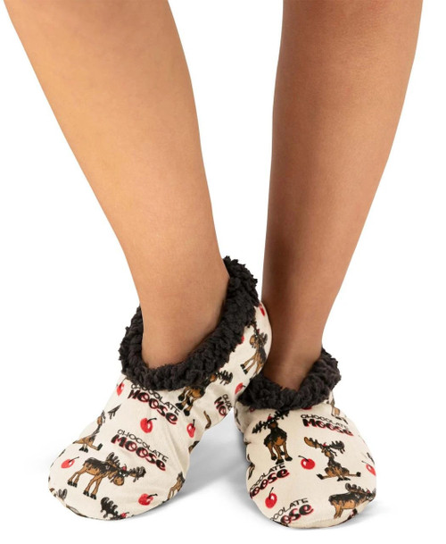 Lazy One Chocolate Moose Tan Fuzzy Feet S/M