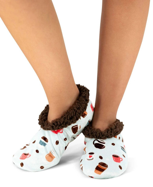 Lazy One Coffee First Fuzzy Feet S/M