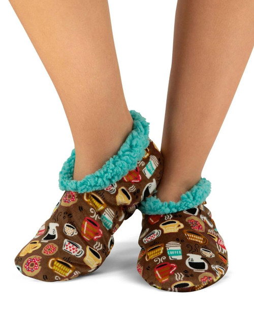 Lazy One Latte Sleep Fuzzy Feet S/M