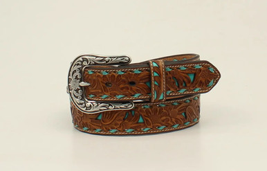 Nocana Western Belt 1 1/2'TQUndlyflrlPrcdTQ - Turquoise