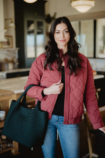 KATYDID COLLECTION Wine Sporty Diamond Quilted Jacket KDC-JKT-26_WNE