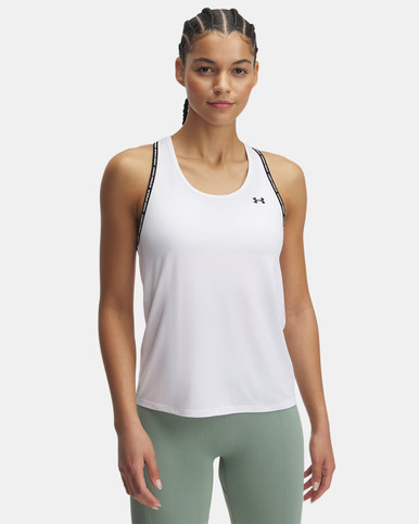 UA Tech Knockout Women's Tank White MD