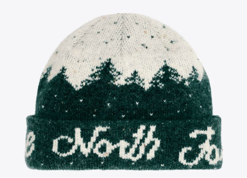 Cabin Mountainscape Beanie Hunter Green/White Dune-197803991809